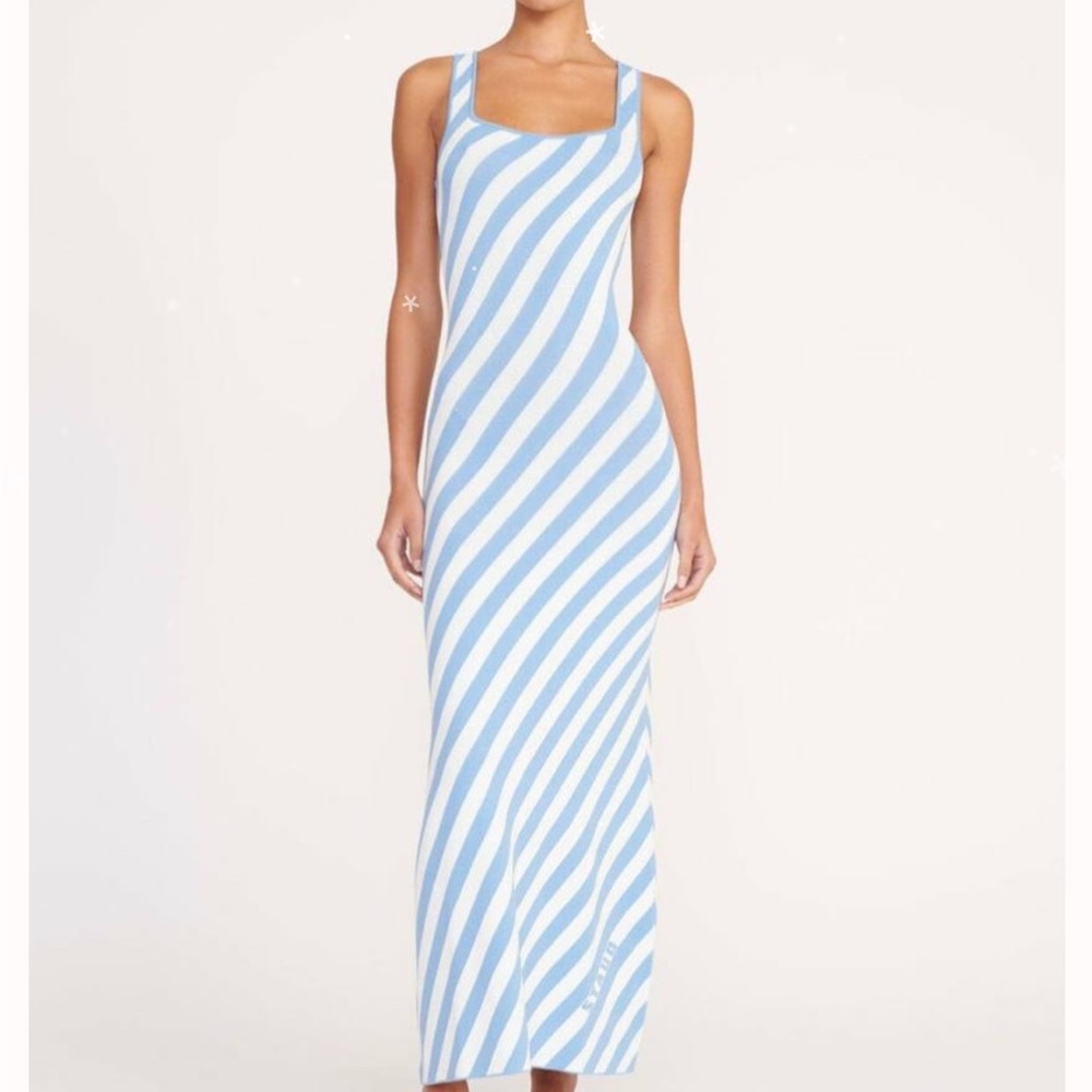 Staud Katie dress blue white stripe small